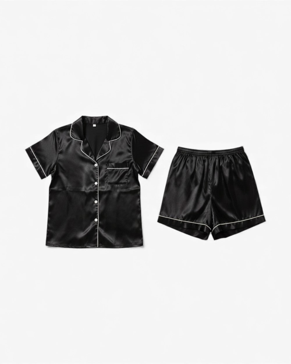 Satin Short Sleeve Pyjama Set with Shorts