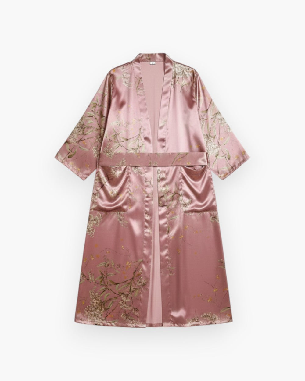 Satin Floral Long Sleeve Robe