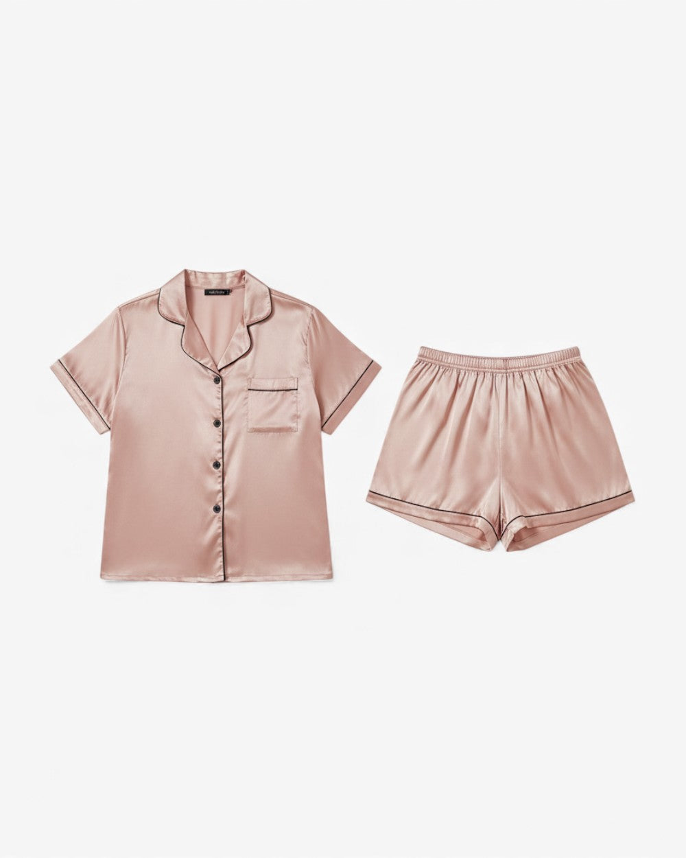 Satin Short Sleeve Pyjama Set with Shorts